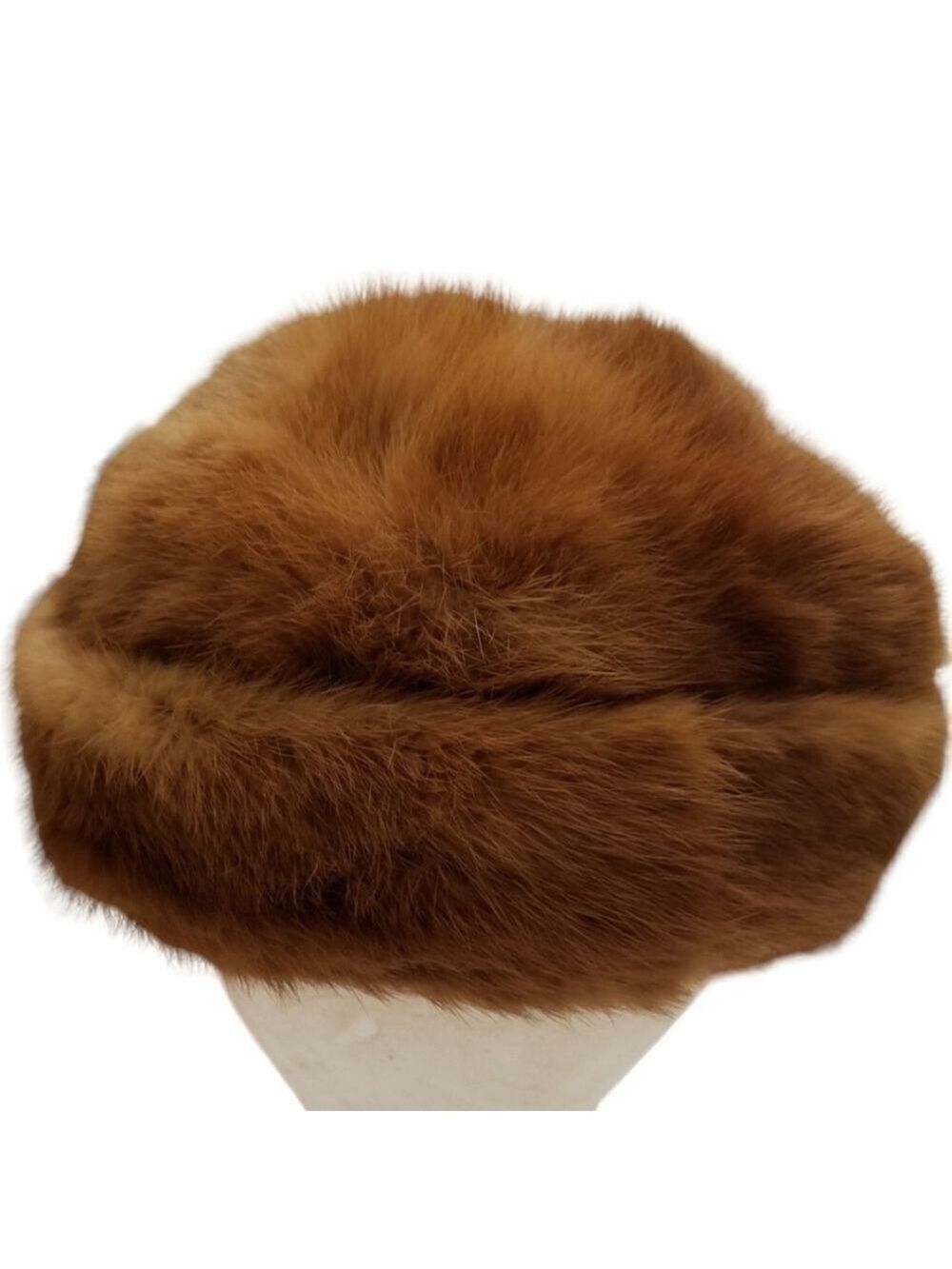 Mae Carney Genuine Ladies Tan Mink Hat Size Small - Picture 4 of 7